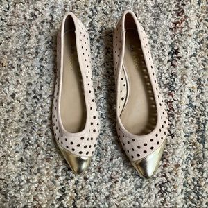 Sole Society Madyson Pink Gold Perforated Flats 7.5